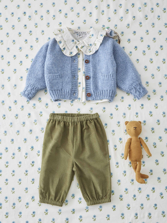 Gebreid vest Cardigan Doudou - Lac - Merinowol & Mako-katoen - Emile et Ida - voorkant - afbeelding 2