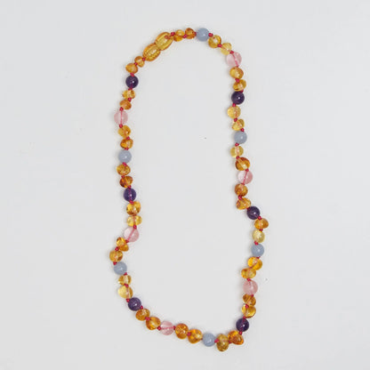 Barnsteen en edelstenen ketting - Bobbie - 32 cm - Kids 0-3 jaar - Nirrimis