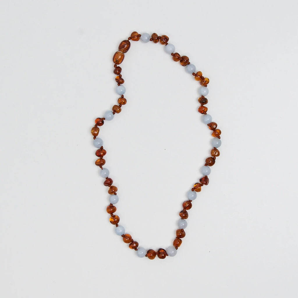 Barnsteen ketting Regn - Blauw - 32 cm - Nirrimis - productfoto - afbeelding 2