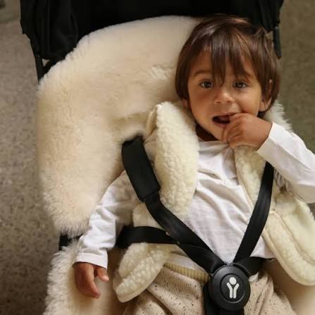 Merino wool pram liner Snuggler® - Milk - BINIBAMBA