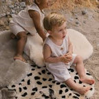 Merinowolle Kinderwagen Einlage Snuggler® - Leopard Peanut - BINIBAMBA