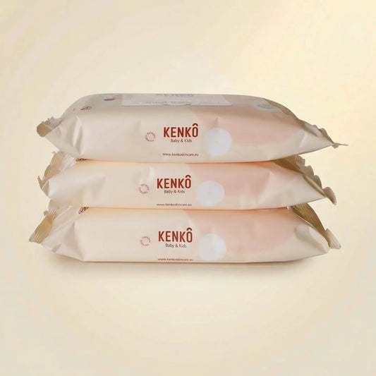Natuurlijke Babydoekjes met luiercrème - Set van 3x 54 stuks - Kenkô