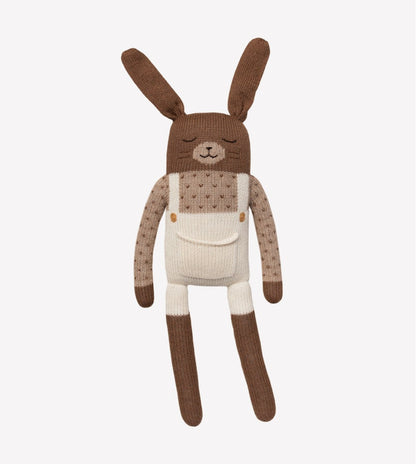 Large rabbit plush - Large bunny - Ecru overall - Alpaca wool - Main Sauvage