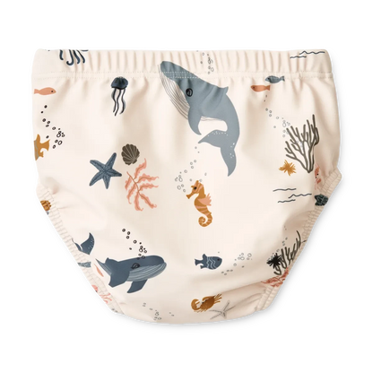 Liewood - Anthony Baby Printed Swim Pants - Zwembroekje - SPF 40+ - achterzijde - sea - zee