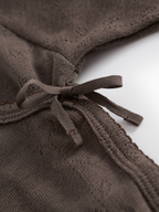 Marmar copenhagen belita pointelle overslagromper merino wol detail kant donkerbruin terre
