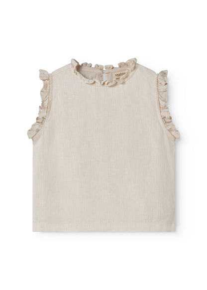 Linnen top Tirra - Kit/Beige - MarMar Copenhagen voor