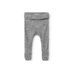 Broekje met voetjes - Pixa Wool Rib - Merinowol- MarMar Copenhagen grey melange grijs