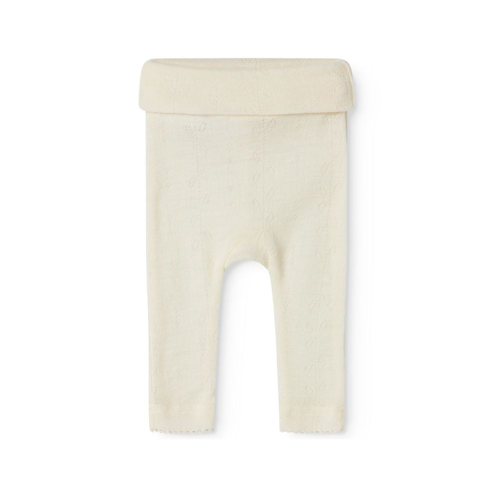 Zacht MarMar Copenhagen Piva pointelle merinowol broekje voor baby thermoregulerend en kriebelvrij naturel wit