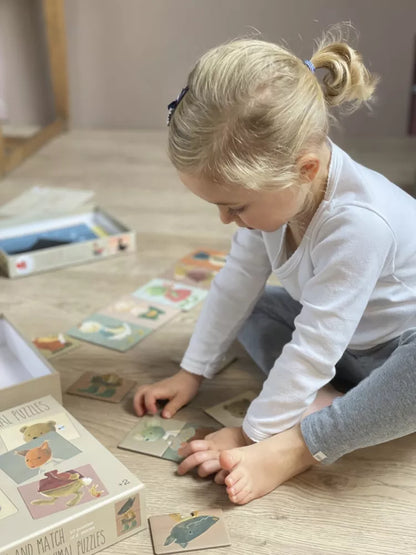 Mix & Match Animal Puzzles (10 pieces) - FSC cardboard - From 2 years - Egmont Toys
