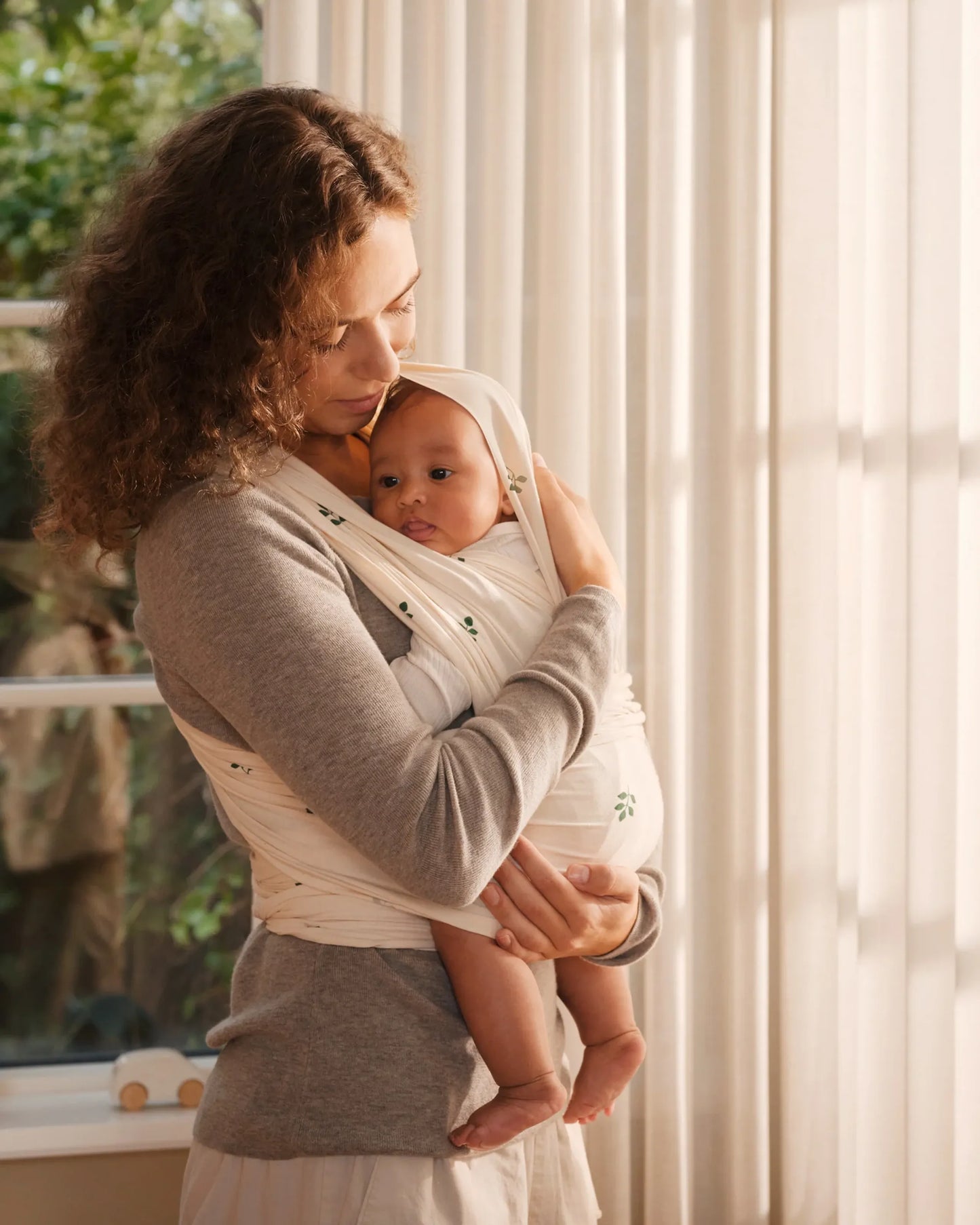 Baby sling - Baby wrap - Leaves - Organic cotton - Moonboon