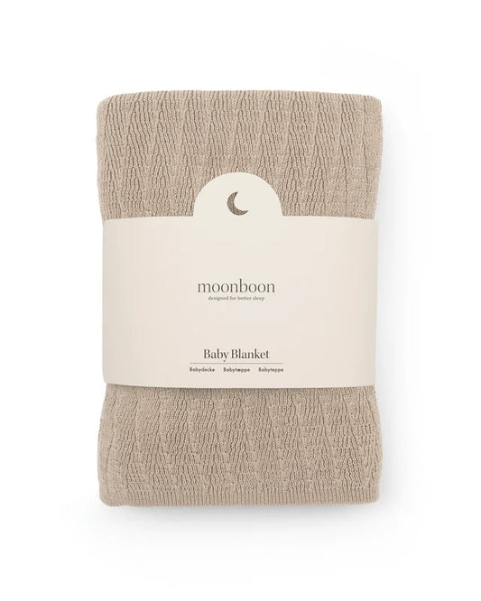 Moonboon - Soft Baby Blanket - 100% biologisch katoen - dekentje - bovenkant bruin