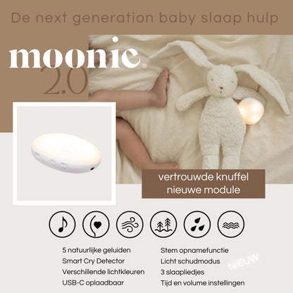 Moonie - The Humming Bunny 2.0 - Polar White - Cuddly toy with sound