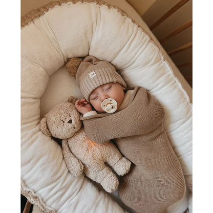 Plush Bear with Heartbeat & White Noise - The Humming Bear 2.0 - Organic GOTS cotton - Moonie