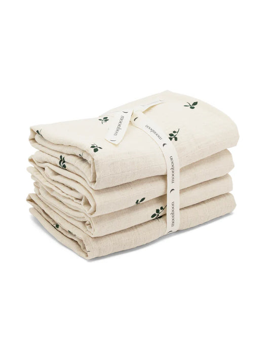 Hydrofiele doeken - Organic Muslins - 65x65cm - 4 pack - Biologisch katoen - Moonboon