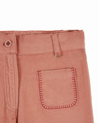 Velours broek met bloemenborduursel – Sakura/Roze – Emile et Ida