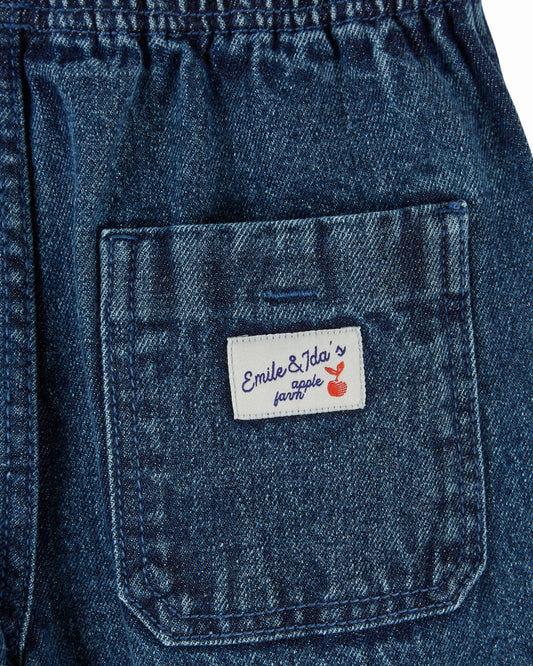 Soepele denim broek met elastische taille – Donkerblauw – Pantalon Garcon - Emile et Ida