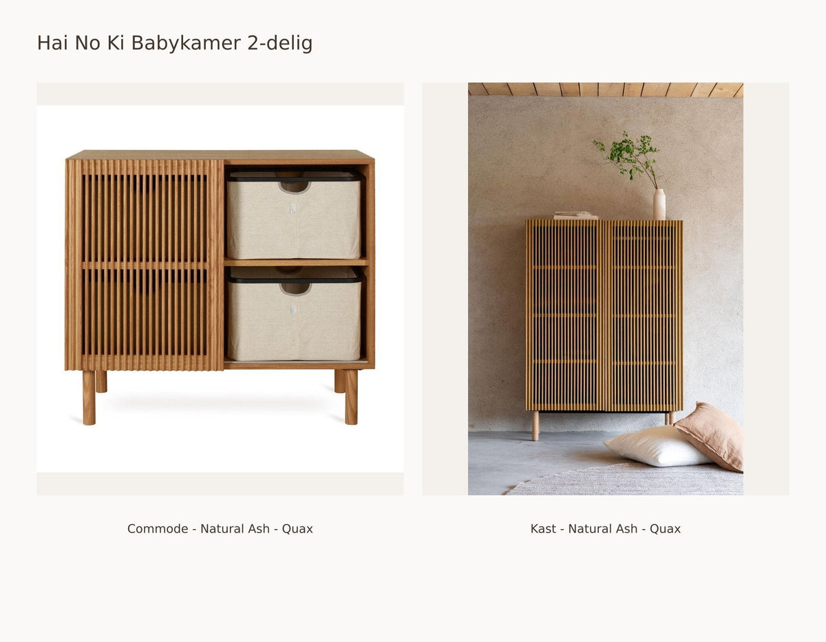 Quax Hai No Ki Babyzimmer 2-teilig – Natural Ash – Kommode – Kleiderschrank: Set mit Kommode - Natural Ash - Quax, Schrank - Natural Ash - Quax.