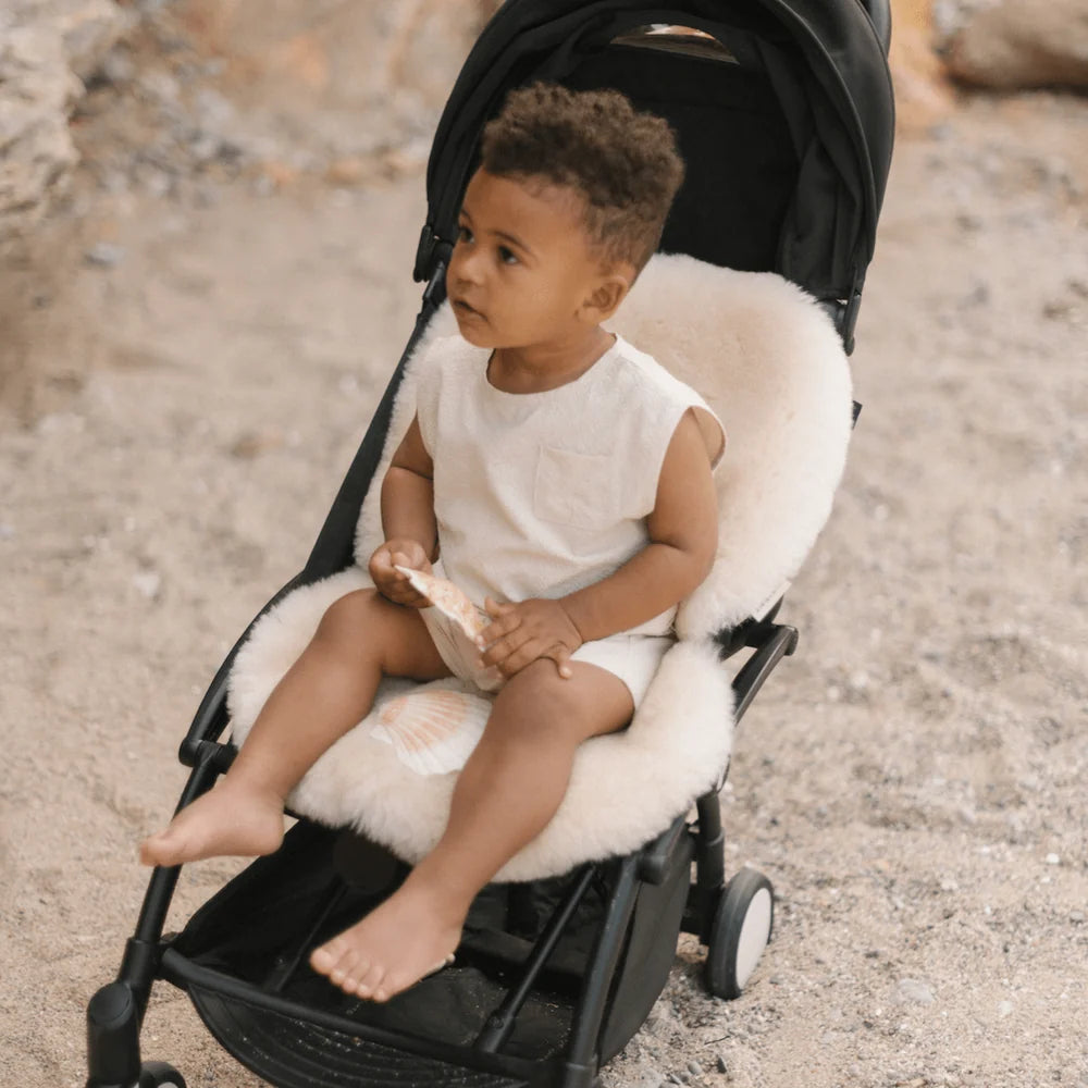 Merino wool pram liner Snuggler® - Milk - BINIBAMBA