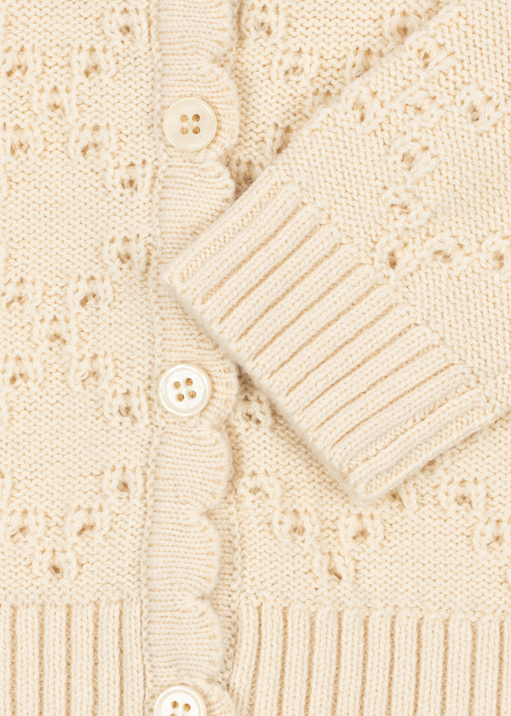Cardigan Cocolo - 100% laine - Ajour/Buttercream - Konges Sløjd