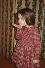 Kleid Elin Smock – Brick Check – Bio-Baumwolle – Konges Sløjd