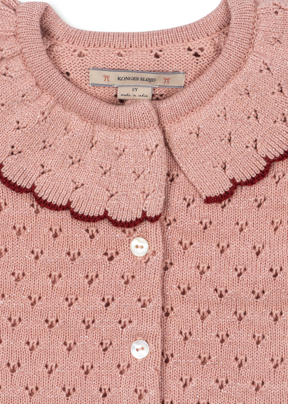 Gilet tricoté Holiday Cardigan – Mellow Rose – Konges Sløjd