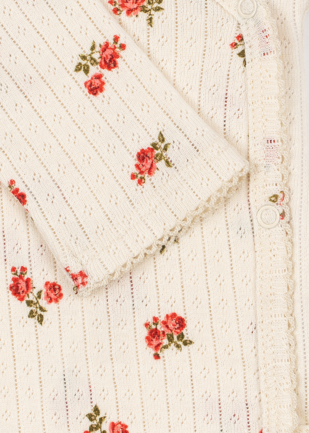 Minnie Newborn Body – Rosa Rouge – Wickelbody mit Blumenprint – GOTS Bio-Baumwolle – Konges Sløjd