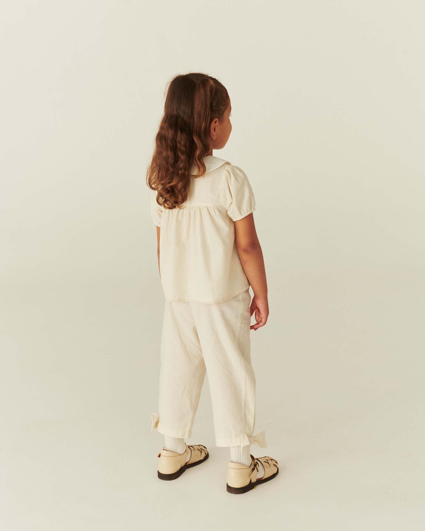 Pants with bow details - Organic cotton - Cream/white - Copenhagen Colors