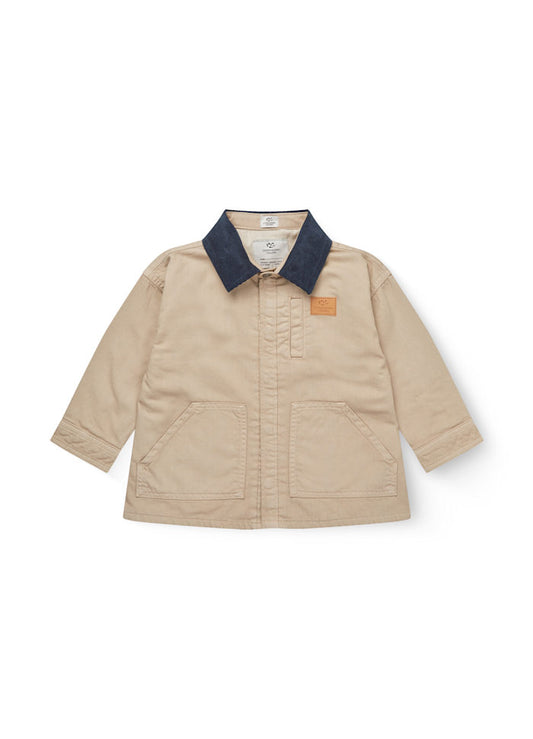 Twill-Jacke mit Cordkragen - 100 % Baumwolle - Beige - Copenhagen Colors
