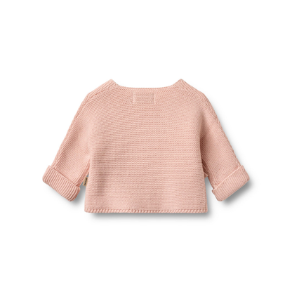 Overslag vesje - Knit Wraparound L/S Siva - Biologisch katoen - Wheat powder achter
