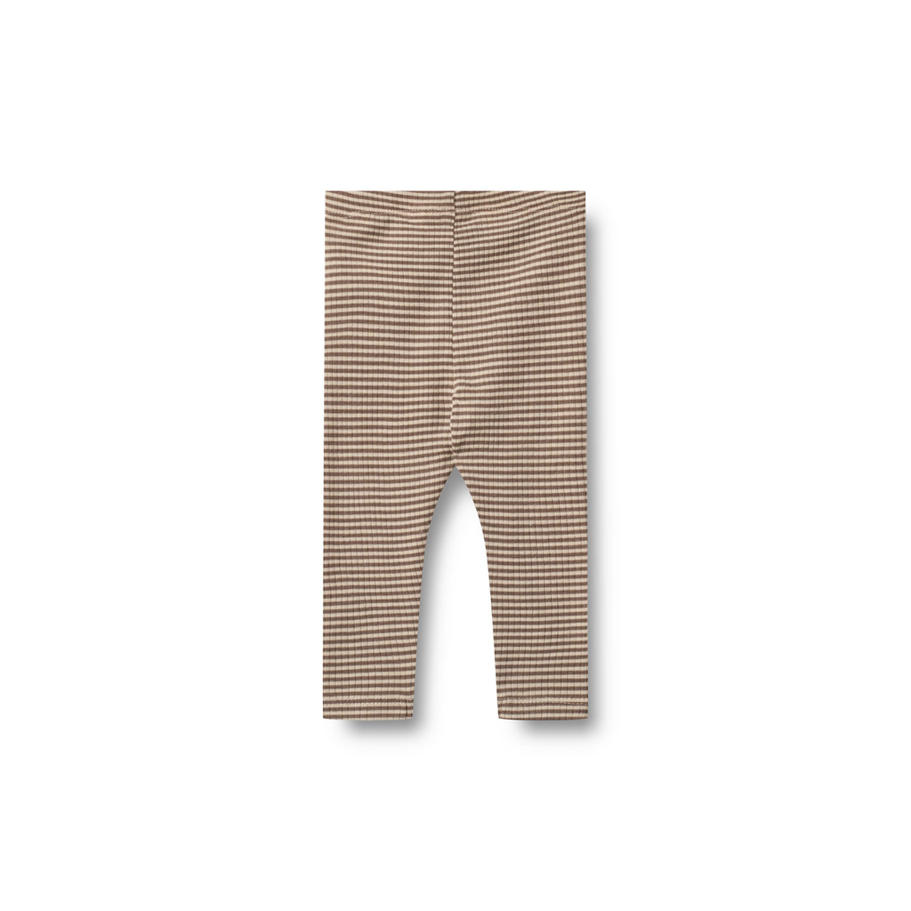 Leggings en laine Agi - Rayures Bois - 100 % laine mérinos - Blé pour