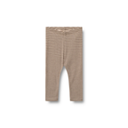 Leggings en laine Agi - Rayures Bois - 100 % laine mérinos - Dos couleur blé