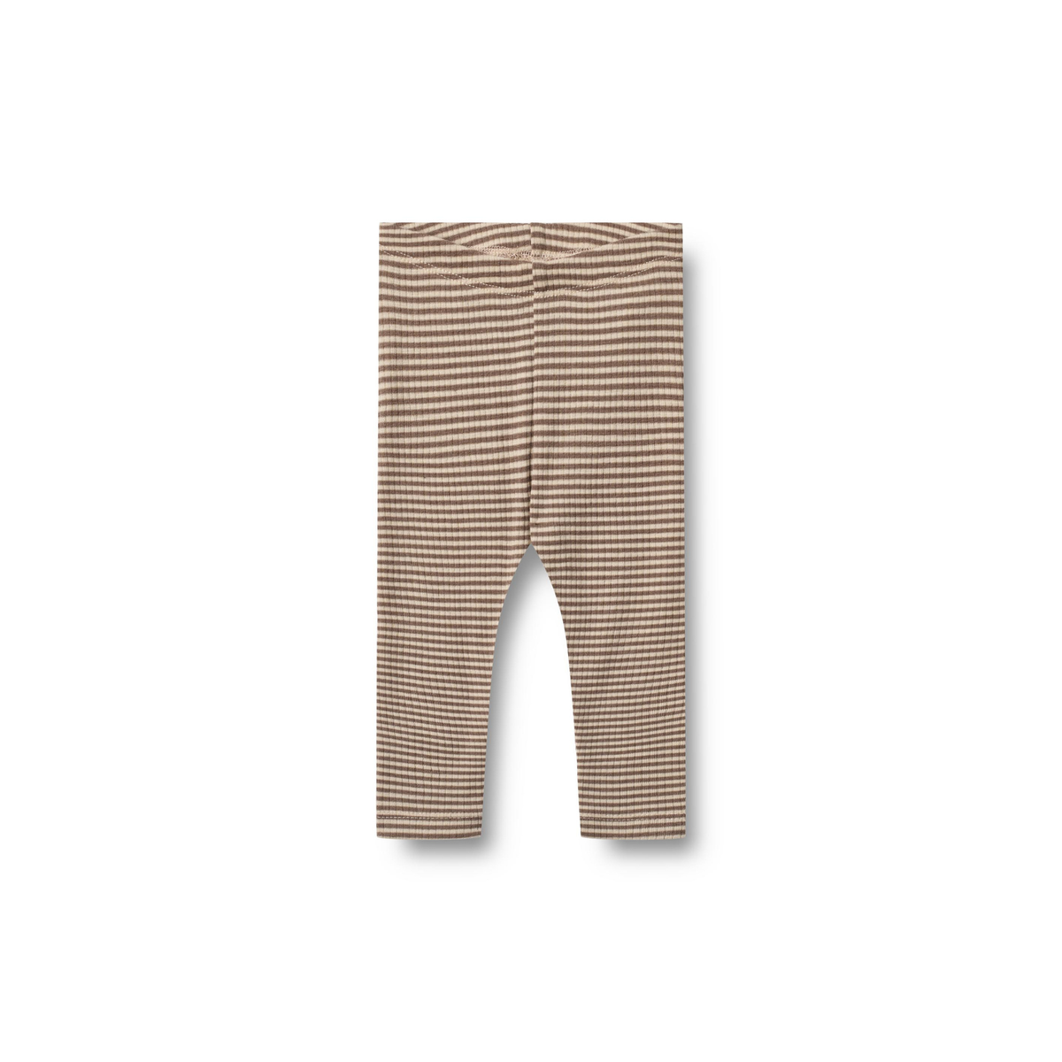 Leggings en laine Agi - Rayures Bois - 100 % laine mérinos - Dos couleur blé