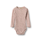 Combinaison en laine - Lucca - Imprimé floral lilas pâle - 100 % laine mérinos - Couleur blé