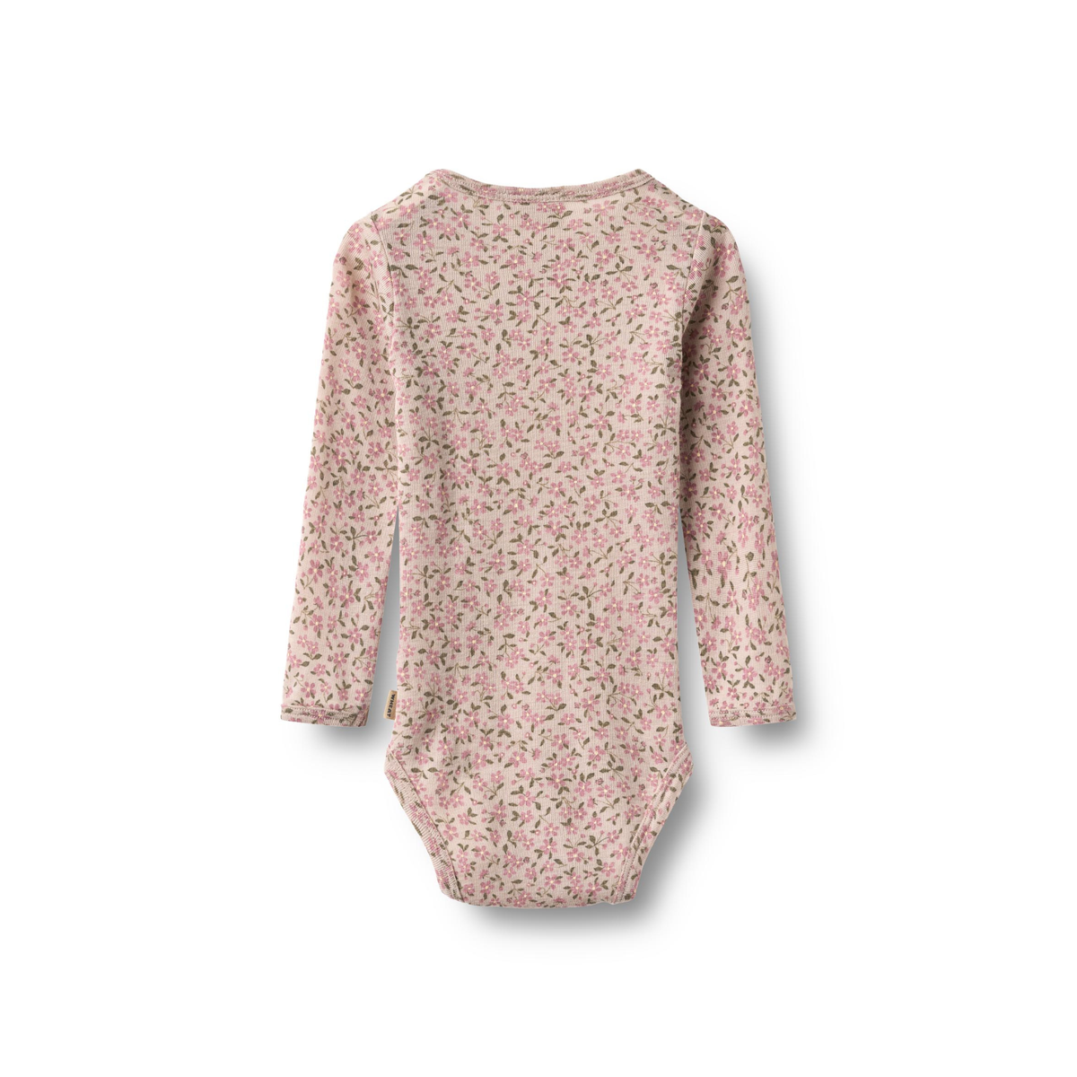 Combinaison en laine - Lucca - Imprimé floral lilas pâle - 100 % laine mérinos - Dos couleur blé