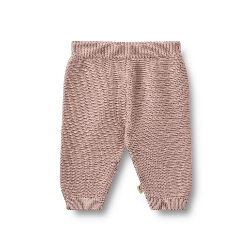 Pantalon en maille Antonie - Coton biologique - Devant en rose séchée blé