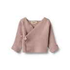 Gilet cache-cœur tricoté - Coton biologique - Rose séchée de blé