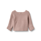 Gilet cache-cœur en maille - Coton biologique - Dos en rose séchée blé
