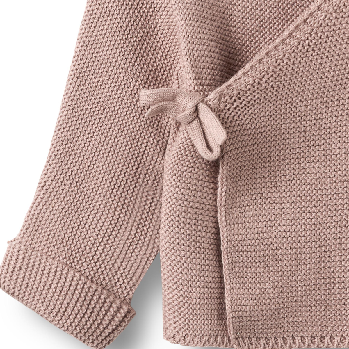 Gilet cache-cœur en maille - Coton biologique - Gros plan sur du blé et des roses séchées