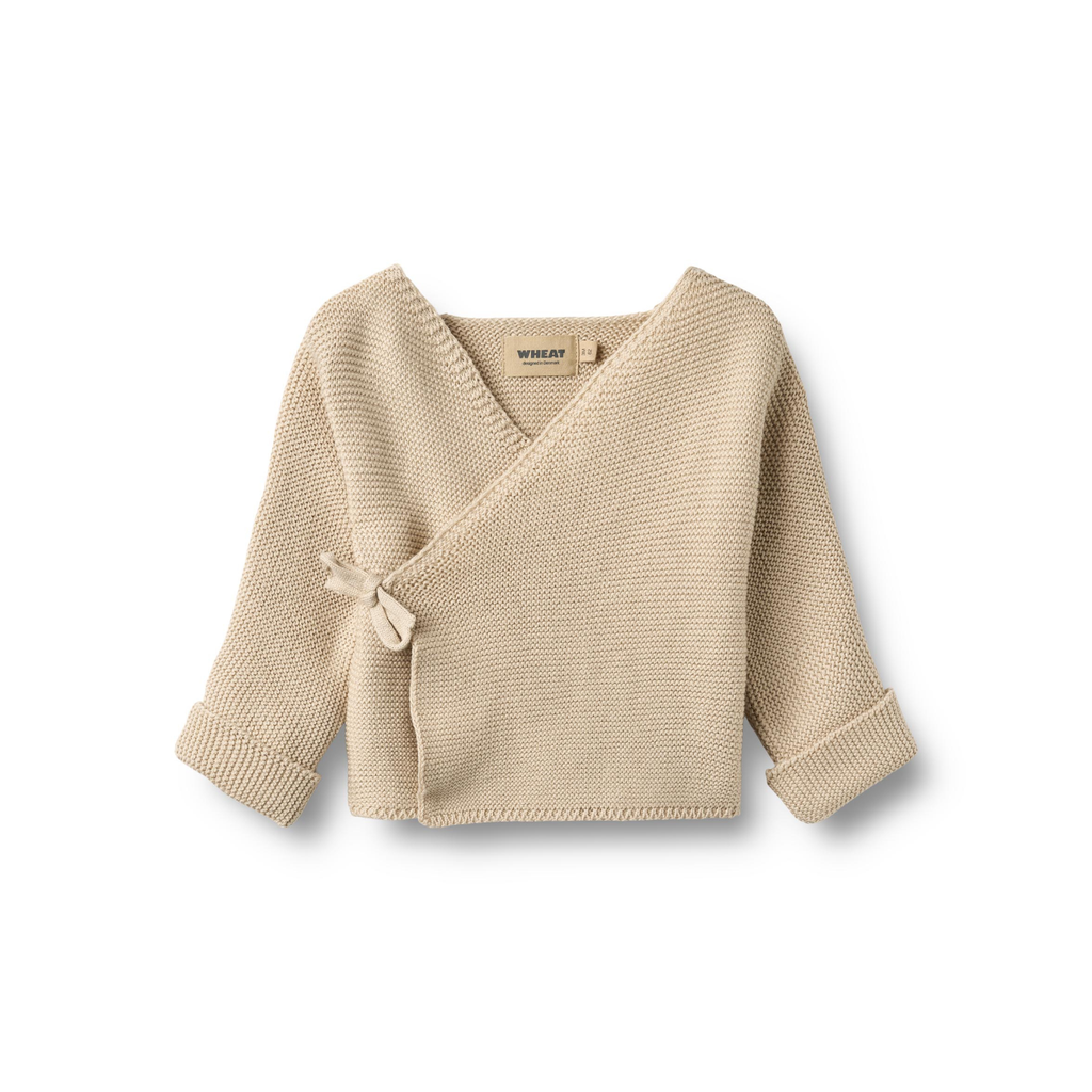 Gilet cache-cœur en maille - Coton biologique - Blanc cassé