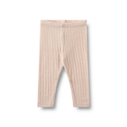 Leggings bébé en laine et soie - Pointelle Agi - Lilas pâle - Laine mérinos et soie - Devant couleur blé