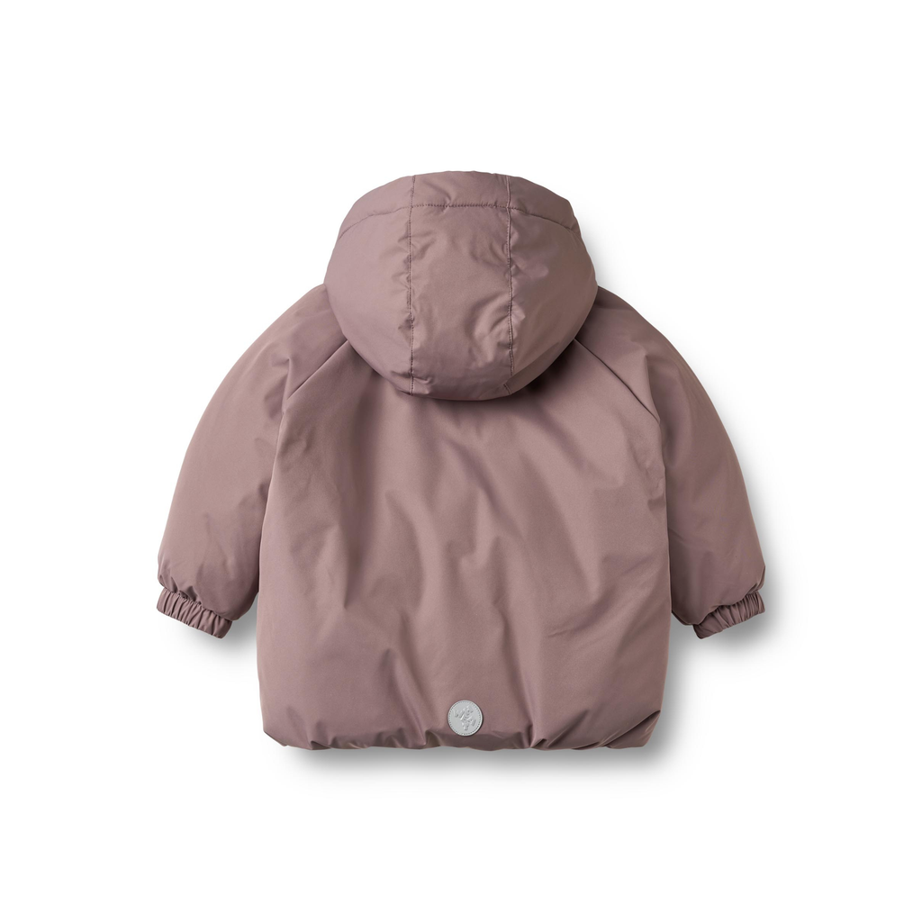Doudoune d'hiver imperméable - Prune - Polyester recyclé - Dos couleur blé