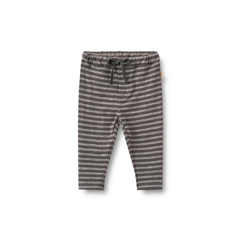 Short en jersey Manfred - Rayures anthracite foncé - Coton biologique