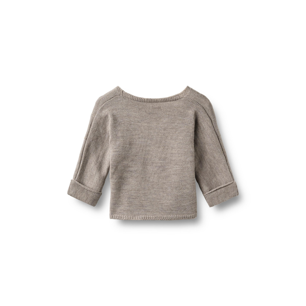 Gilet cache-cœur Cleo - Gris Lune - 100 % laine mérinos - Blé

Dos