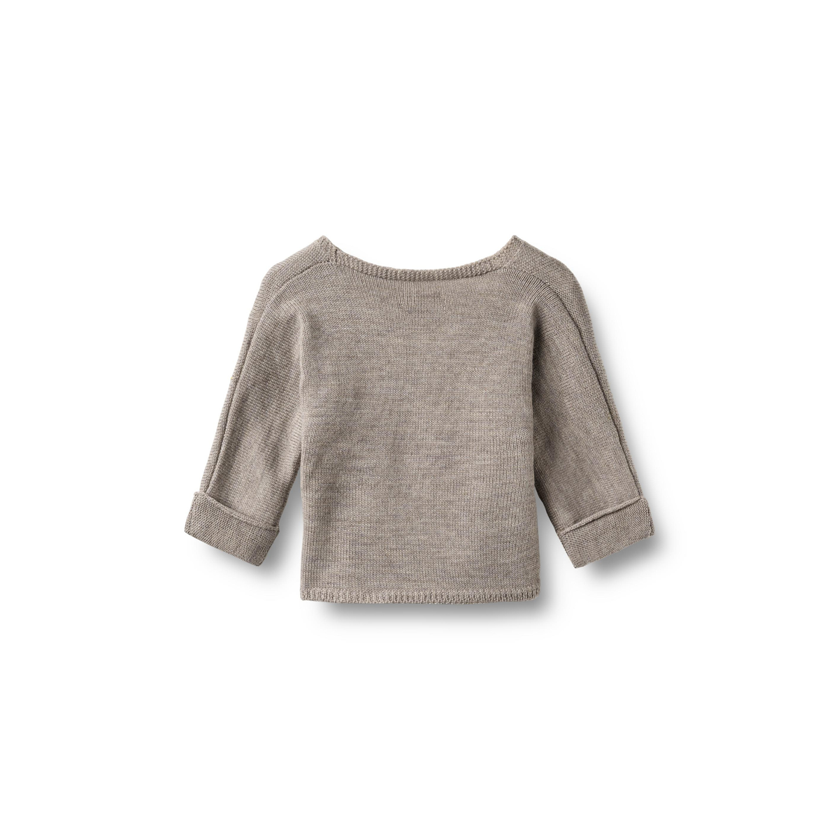 Gilet cache-cœur Cleo - Gris Lune - 100 % laine mérinos - Blé

Dos