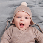 Gilet cache-cœur Cleo - Gris Lune - 100 % laine mérinos - Blé bébé