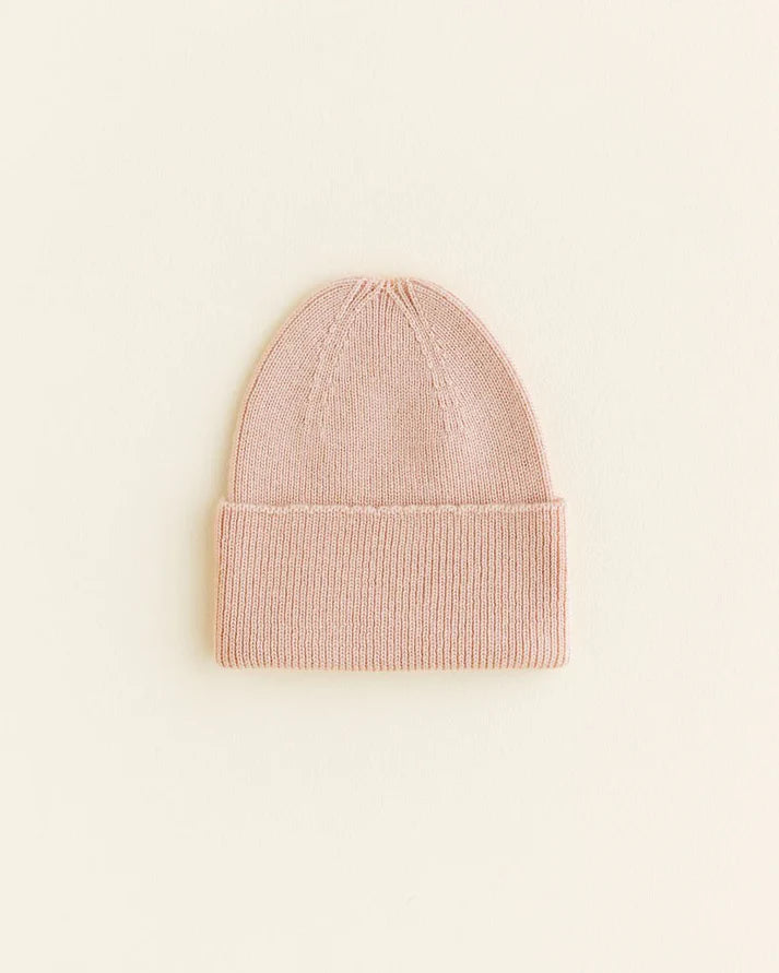 Gebreid mutsje - Fonzie newborn - Merino wol - HVID